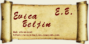 Evica Beljin vizit kartica